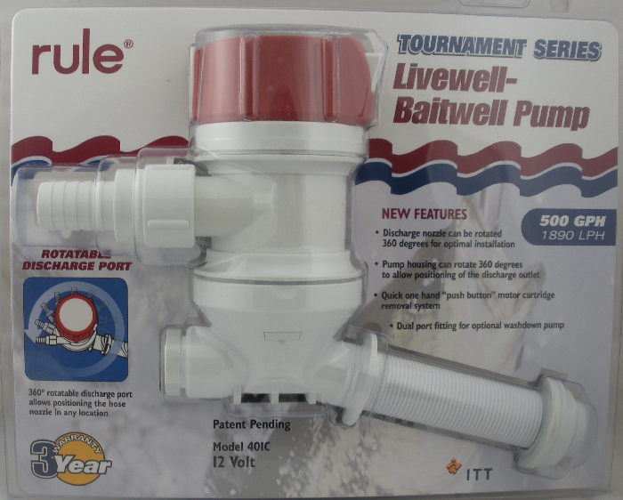 RULE 401C 500 GPH "C" SERIES TOURNAMENT AERATOR PUMP ANGLED 3428 eBay