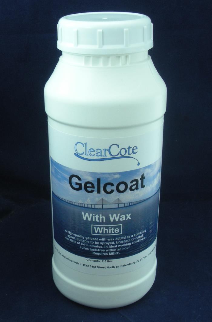 Clearcote White Polyester Gel Coat with Wax and Hardener Quart of Gel
