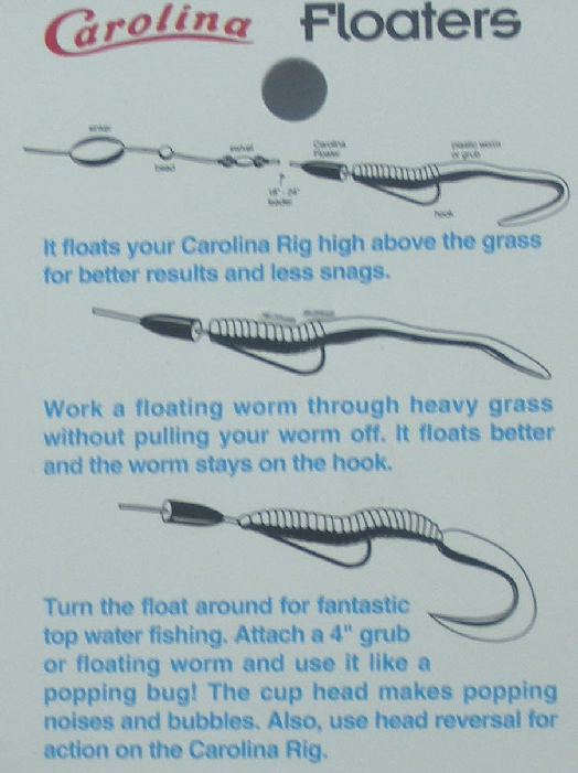 Betts 7813 Carolina Floaters Worm Rig 1" Black 12805