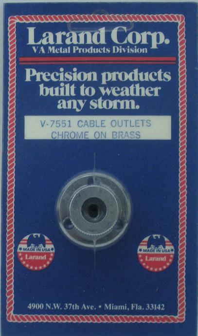 Larand 7551 Watertight 5/16" Cable Outlet Chrome Brass