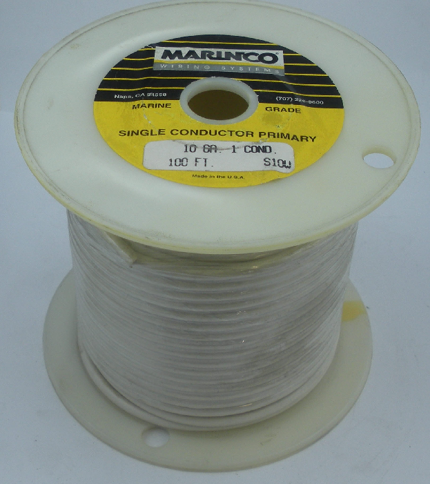 Marinco TS16W 16 Gauge White Stranded Wire Tinned Copper 100 Ft 15565