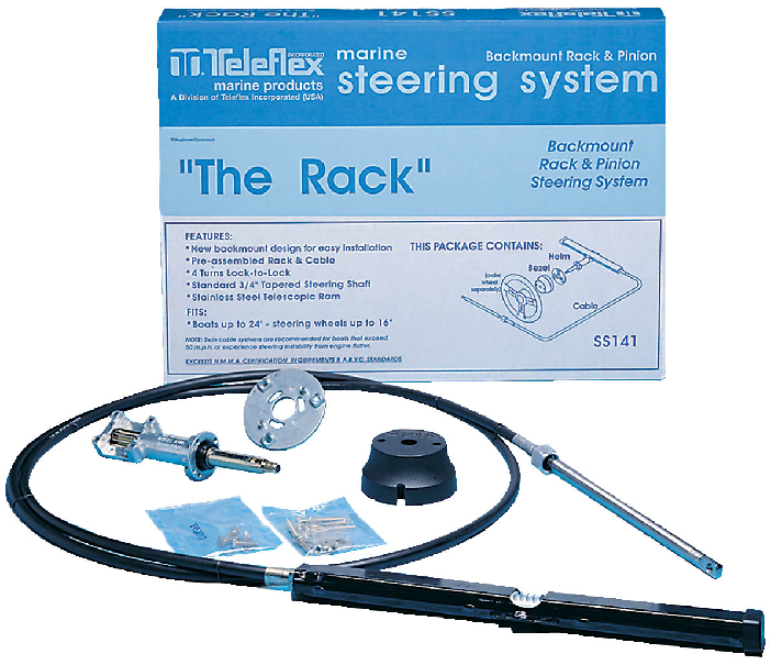 SeaStar SSC13415 Rack /& Pinion 15ft Mechanical Steering Cable Teleflex Marine