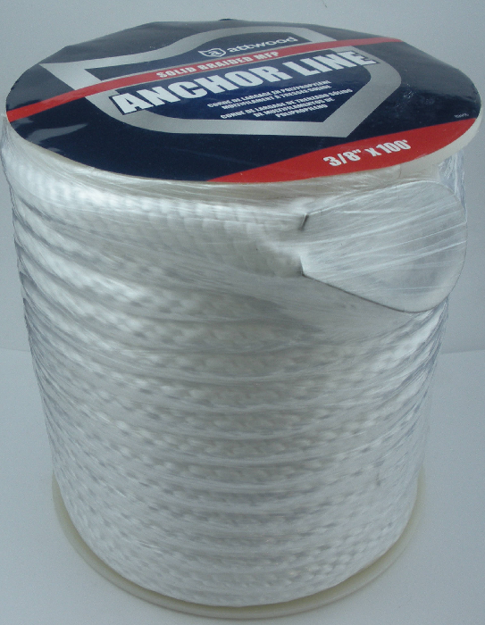 Attwood 11724-1 3/8 x 100 Ft Solid Braid Anchor Line with Thimble