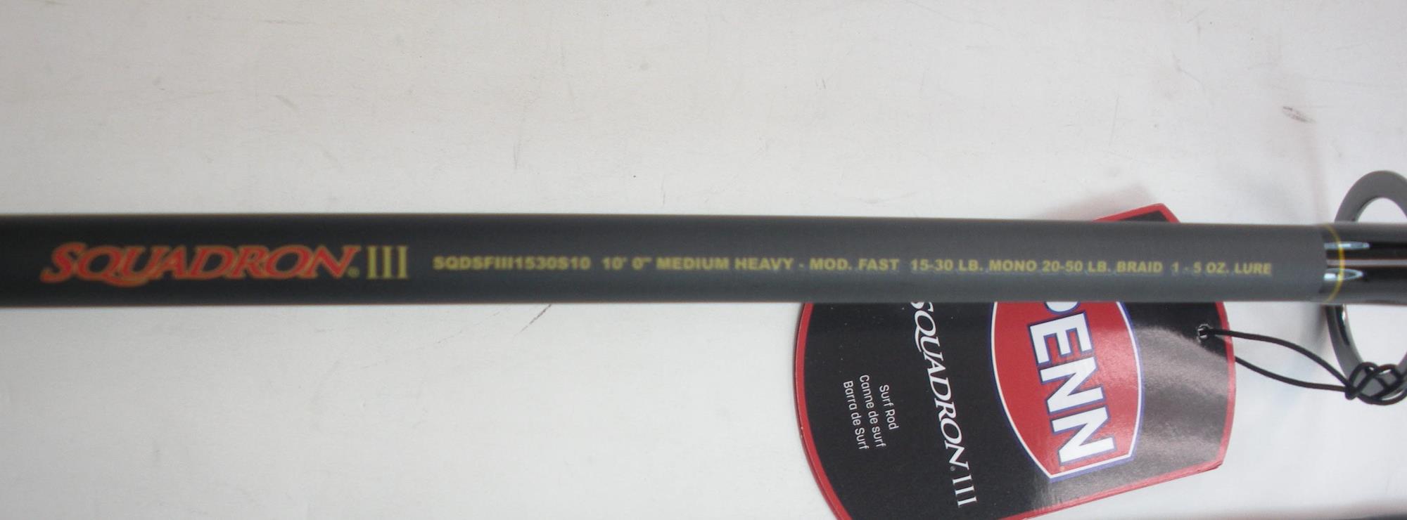 Penn 1522224 SQDSFIII1530S10 Squadron III Surf Spin Rod 10ft 2pc Med Hvy 15-30LB - Picture 7 of 10