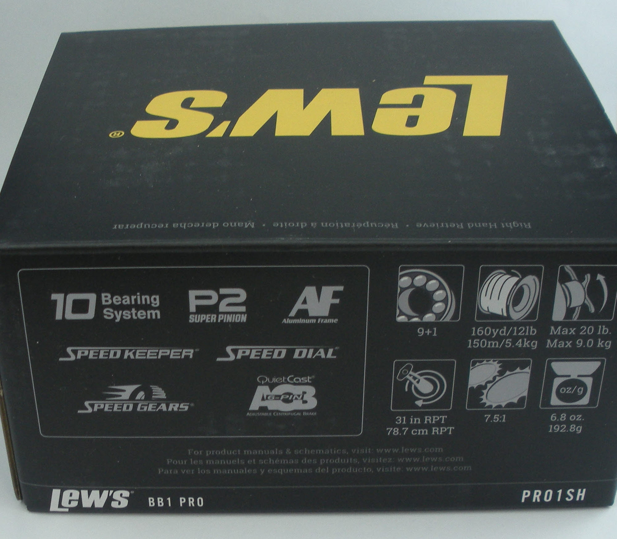 Lews PRO1SH Pro Speed Spool Baitcast Reel 10BB 7.5-1 Right Hand Zero Reverse - Picture 5 of 5