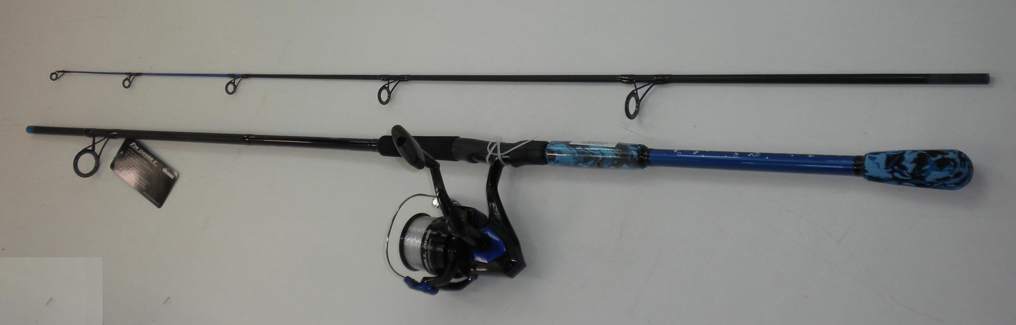 Okuma FNX802MH60BL Fin Chaser X Spinning Rod Reel Combo 8 ft MH 2 pc Blue