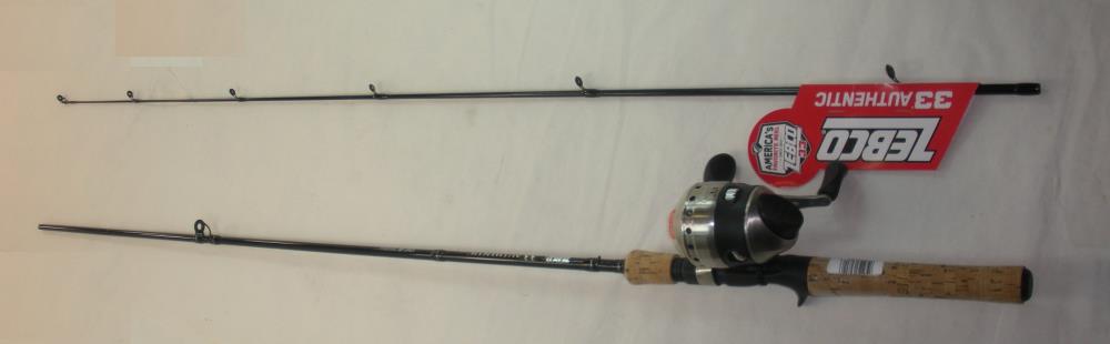 Zebco 2136165 33CC662M Spin Cast Rod Model 33 Reel Combo 6ft 6"" 2Pc Cork Handle