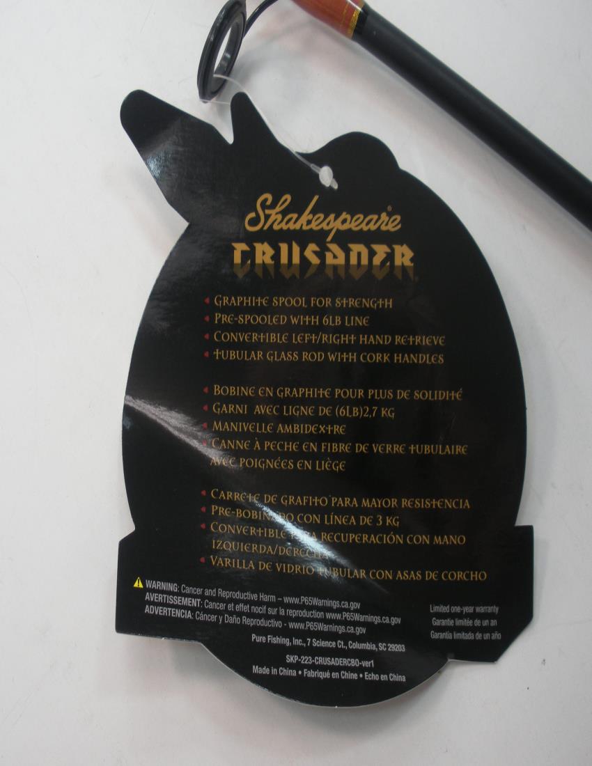 Combo de carrete de varilla giratoria Shakespeare SKPCRUS30662 1532479 Crusader 6 pies 6 pulgadas - Imagen 6 de 6