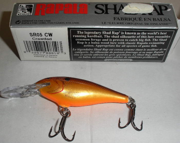 Rapala SR5CW 2-1/4" Shad Rap 1/8 Oz Crawdad