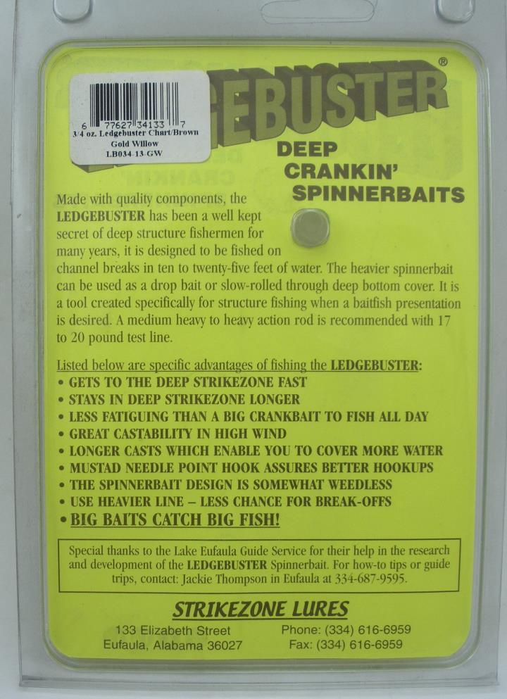 Strikezone LB034-09GW Ledgebuster Spinner Appât 22.2ml
