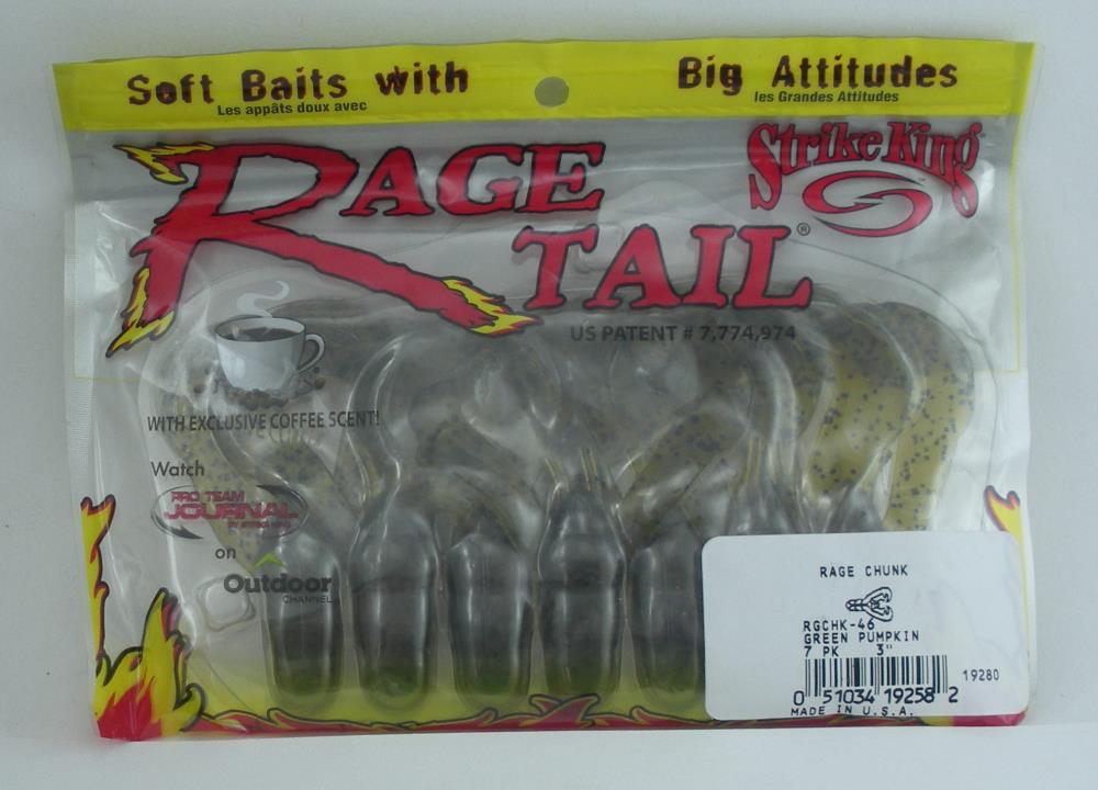 Strike King Caffeine Shad 12,5cm (8-pack) - Green Pumpkin