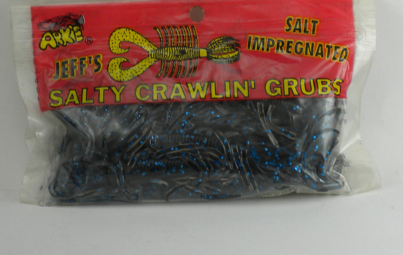Esche Arkie CG910-10 Salt Impregnated Crawlin Grubs Laminated Black Red Shad - Nuove - Foto 1