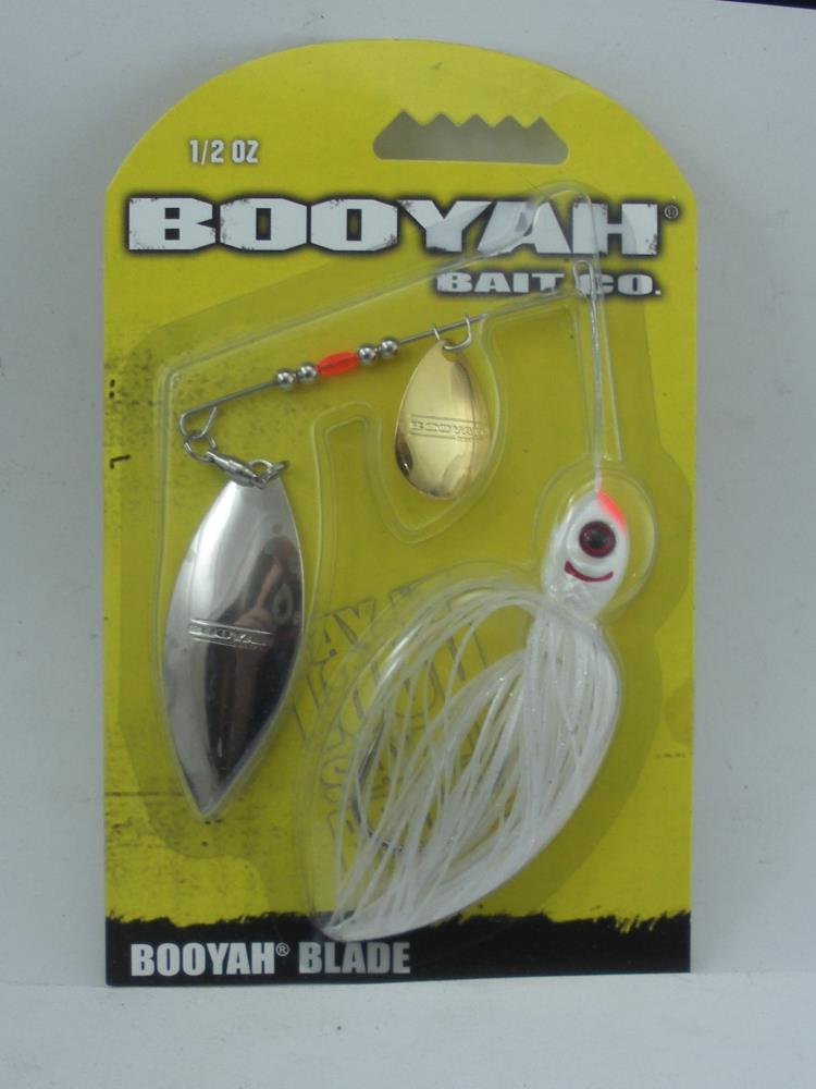 Rebel BYBT12636 1/2 Oz Booyah Tandem Spinner Bait Satin Silver Glo White