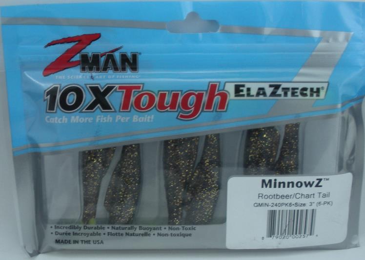 Z-Man MinnowZ 3 Inch Rootbeer//Chartreuse Tail