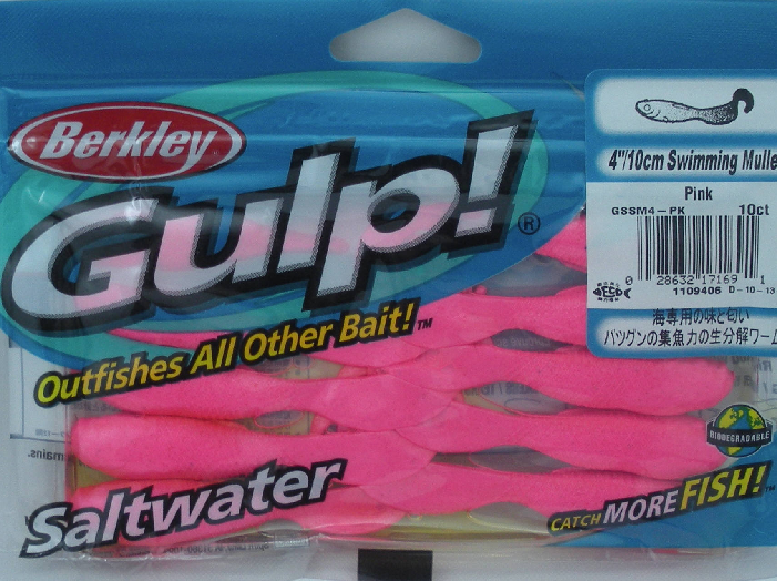 Berkley Gulp! Saltwater Swimming Mullet – Pink Shine 4in | 10cm Fishing Lure