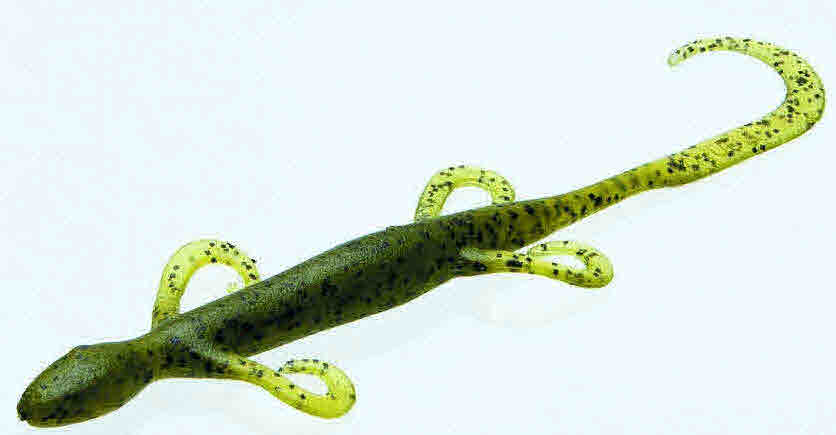 Zoom 033-015 8in Mag Lizard Pumpkinseed Chartreuse Tail 9ct