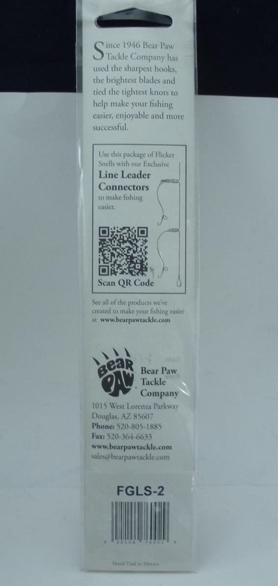bear brand fish hooks Bear Paw Fgls-2 Flicker Snelled Hook Size 2 Long Shank Gold 8 inch