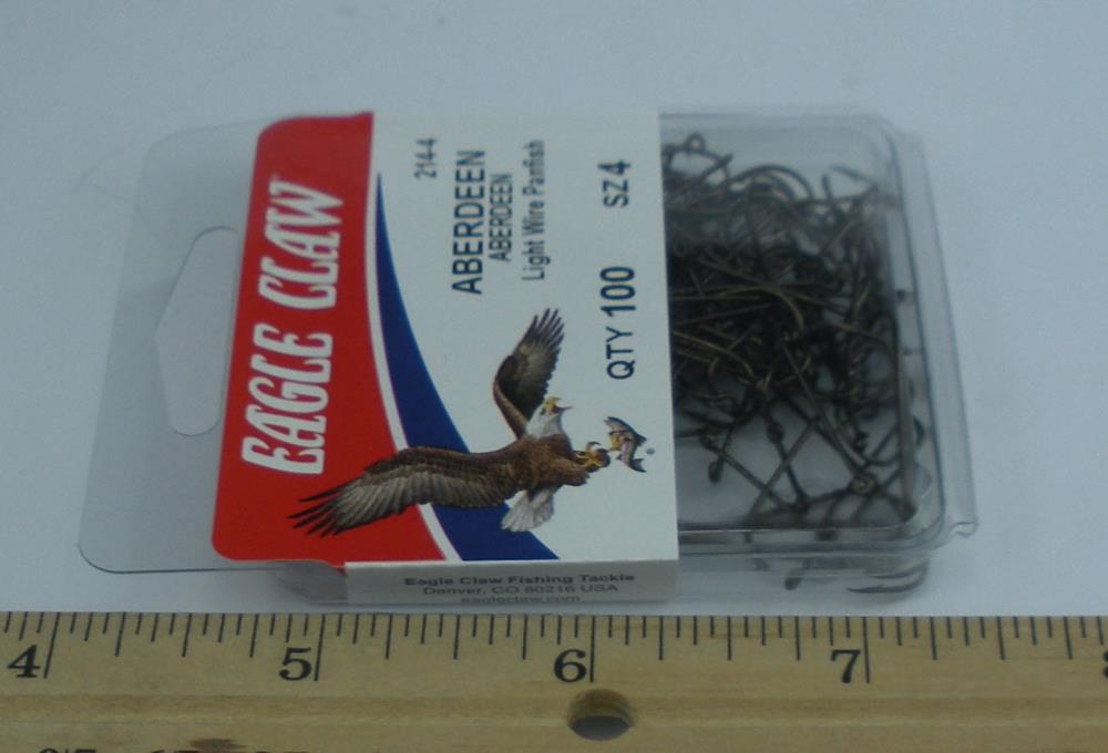 Eagle Claw 214H-4 Bronze Wire Aberdeen Hook Size 4 100CT