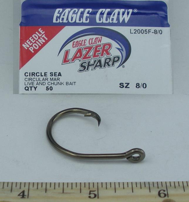 50 EAGLE CLAW CIRCLE SEA Saltwater Fishing Hooks 9//0 SZ #L2005F FREE USA SHIP!