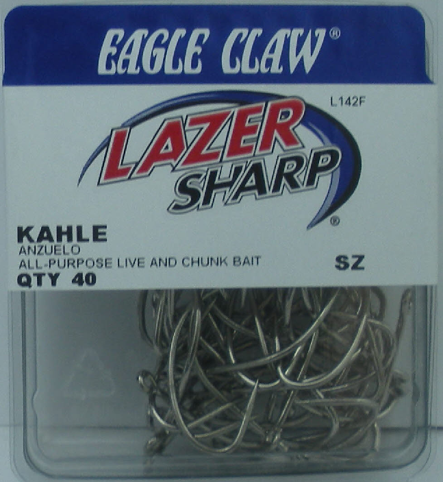 Eagle Claw L142F1/0 Kahle Hooks Nickel Size 1/0 40CT 17299 47708024846