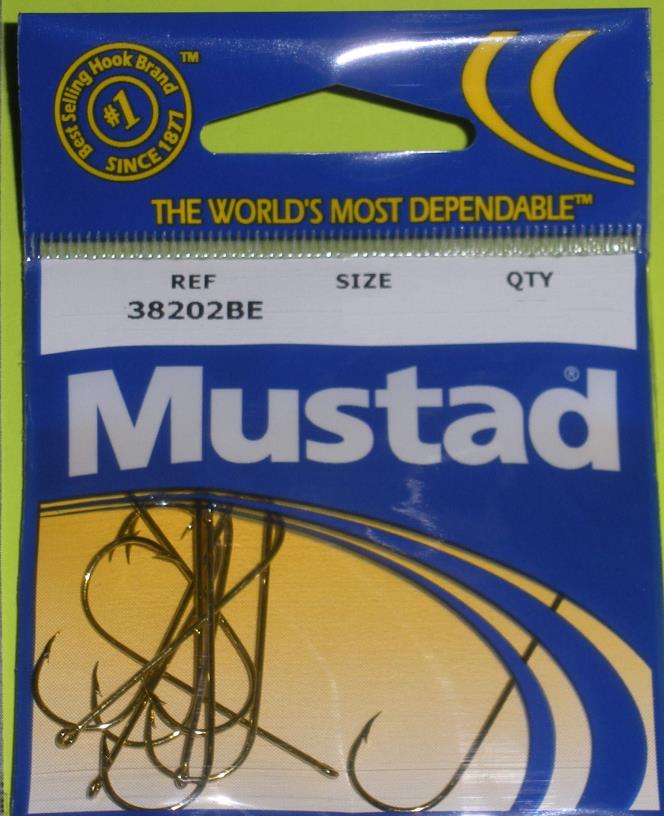 Mustad 38202BE #1 10Ct Blonde Aberdeen Hook 5976