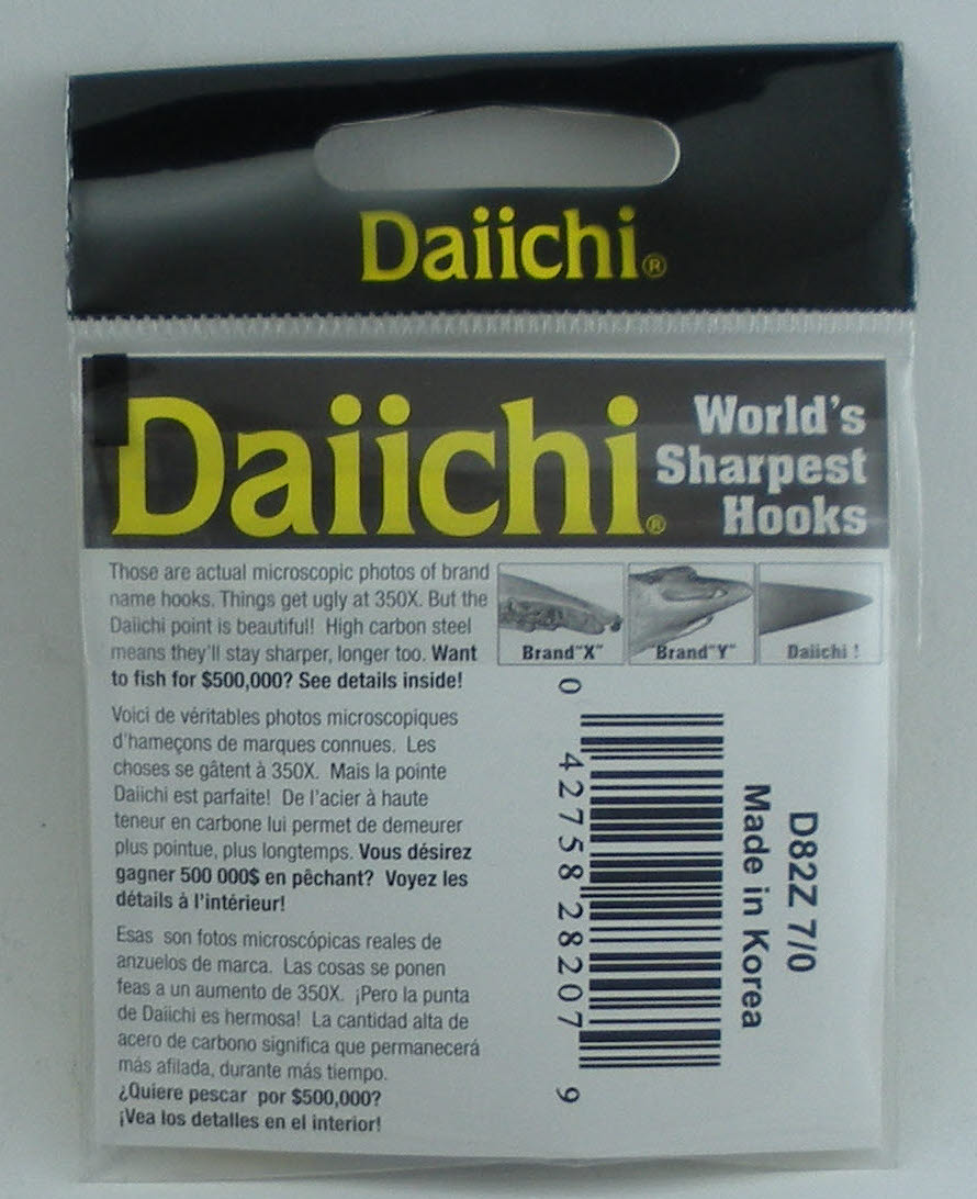 Tru Turn Daiichi D82Z-7/0 Wide Circle Hook Black Nickel Size 7 - Picture 3 of 4