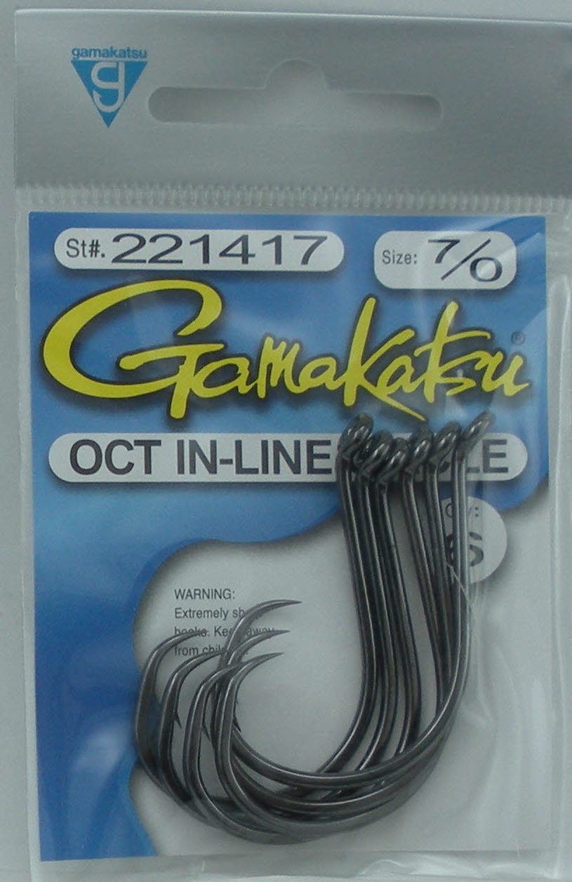 gamakatsu oct in-line octopus circle hooks size 7//0 6 per pack 221417