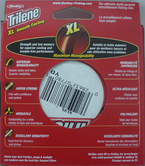 Berkley 1002009 XLPS8-15 8 Lb Trilene XL Mono Line 110 Yd Pony Spool Clear 10591