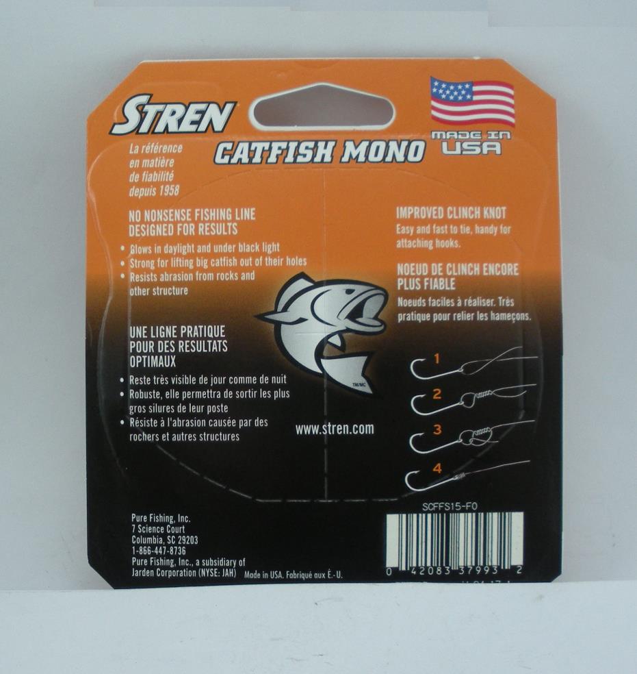Stren 1337115 SCFFS15FO Orange Catfish Line 15 lb test 200 yds 23242