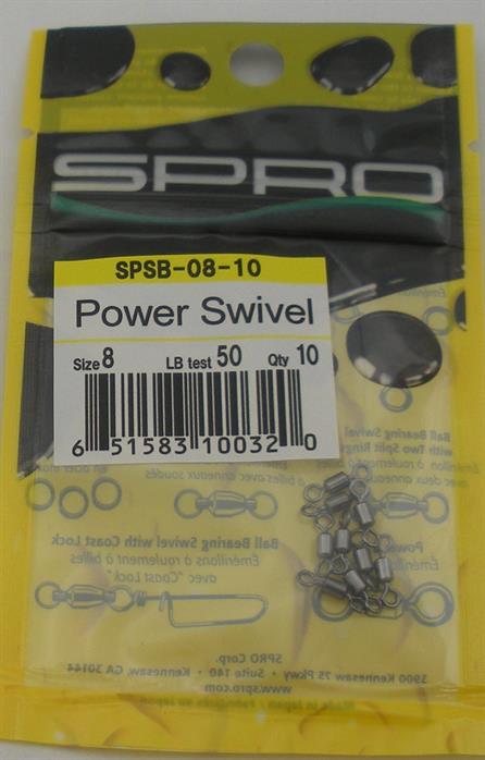 Spro SPSB-08-10 Heavy SS Swivel Gunmetal Black Finish 50Lb Test 10 CT