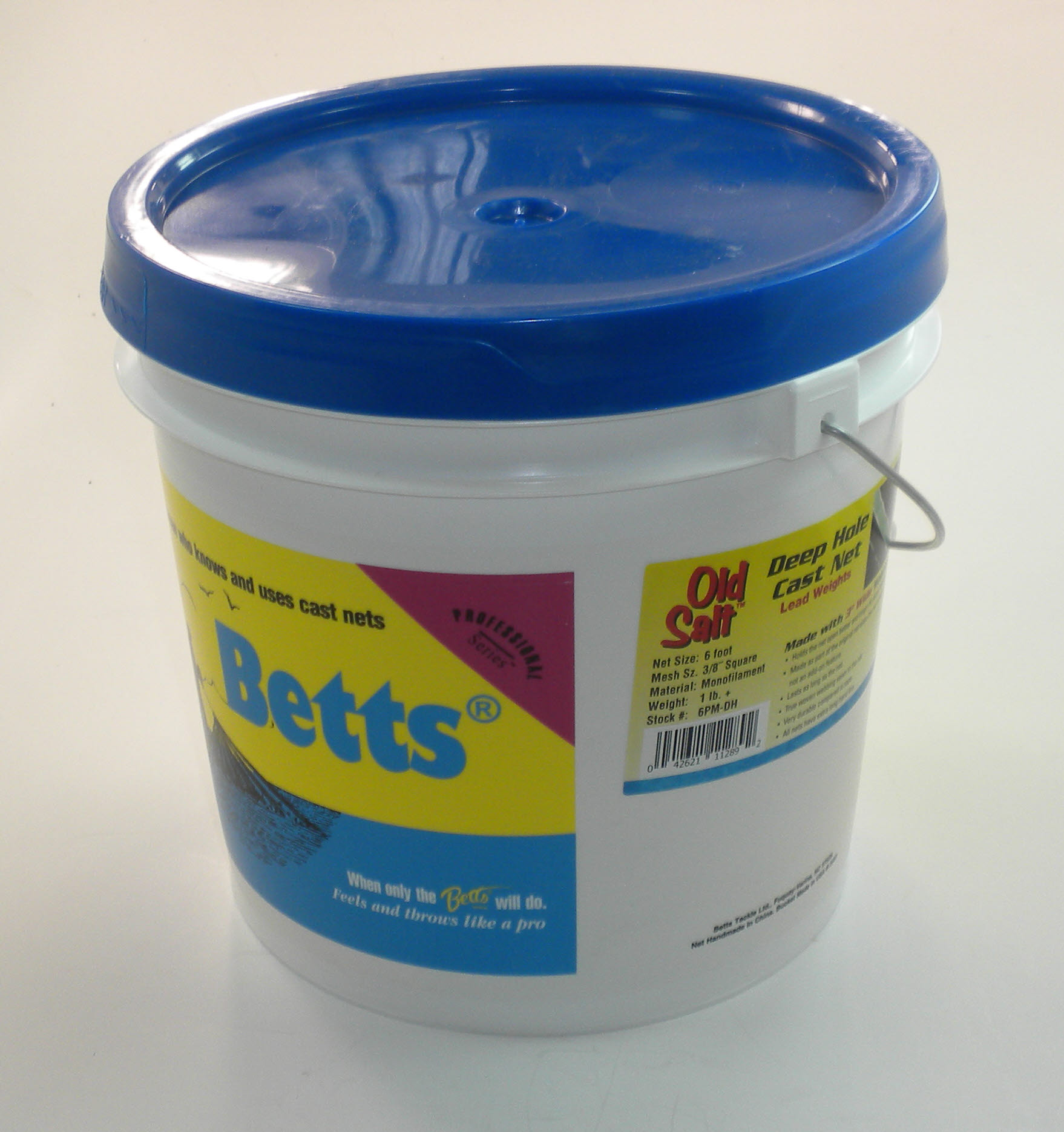Betts 6PMDH Old Salt Deep Hole Cast Net 6 ft Radius 3/8" Mesh With Webbing