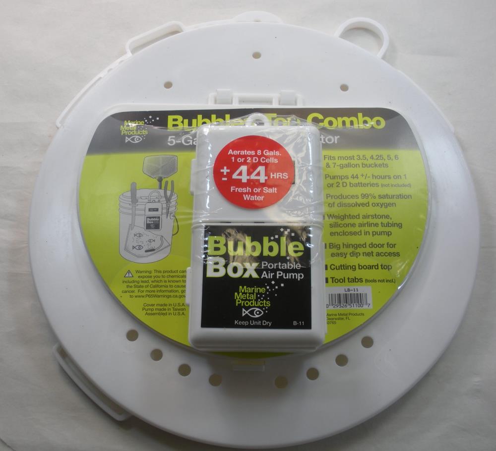 Marine Metal FS4 5 Gallon Bucket Lid with Fish Saver Air Pump Aerator