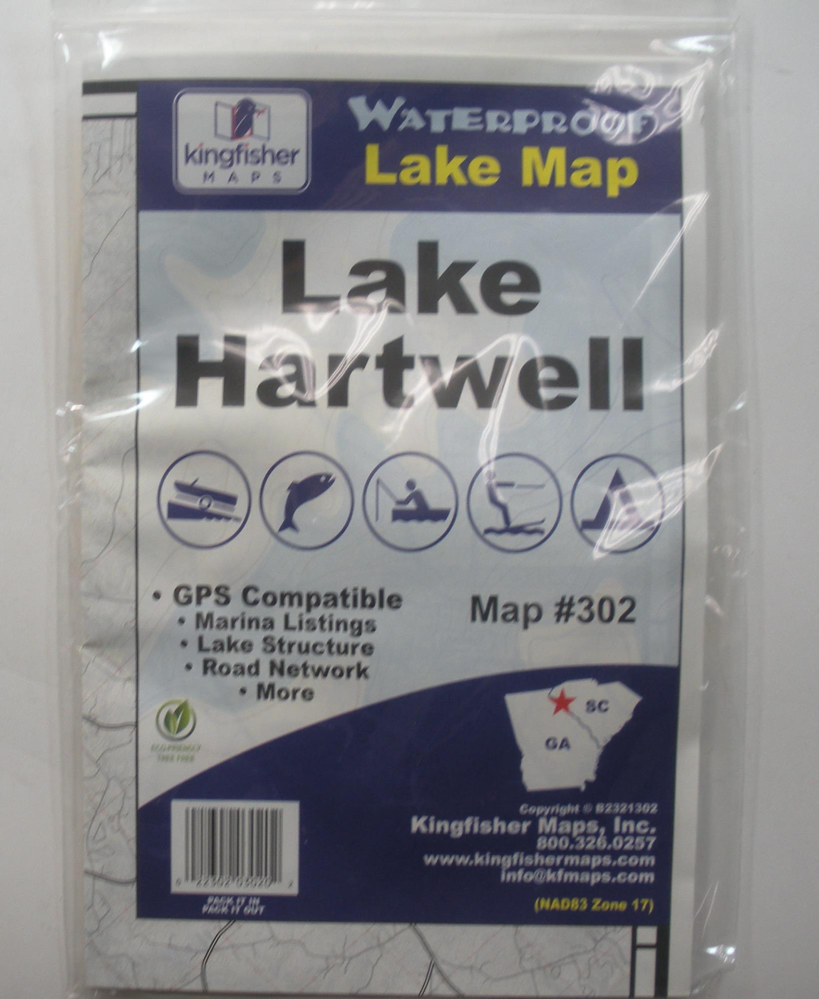 Kingfisher 302 Waterproof Lake Hartwell SC Map