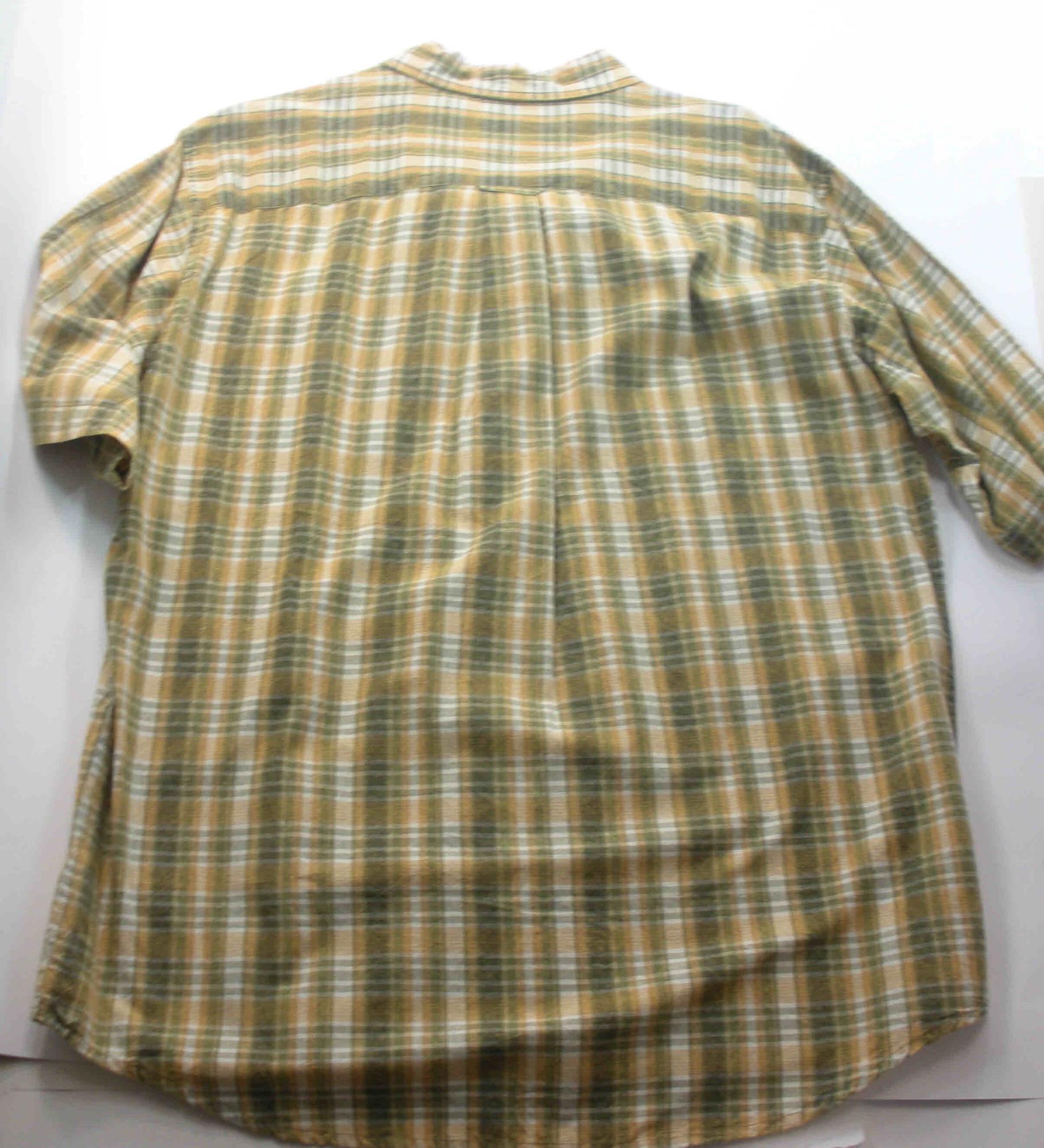 Bimini Bay 180460-XXL Cotton Plaid Olive Short Sleeve Shirt Size