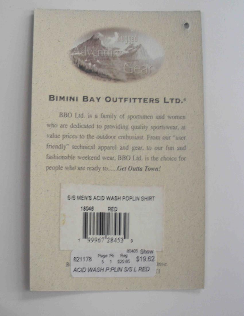 Bimini Bay 18046R-M Cotton Plaid Red Short Sleeve Shirt Size