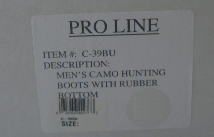 Proline C39BU-12 Hombre 26.7cm Goma Cordura Botas Caza Camuflaje Talla 12 - Imagen 3 de 5