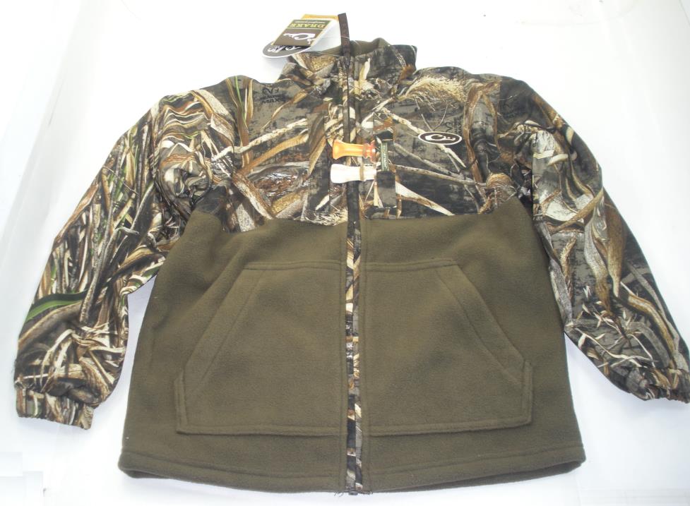 Drake Waterfowl 3040 Youth Eqwader Full Zip Shirt Jacket Max 5 Camo Sz