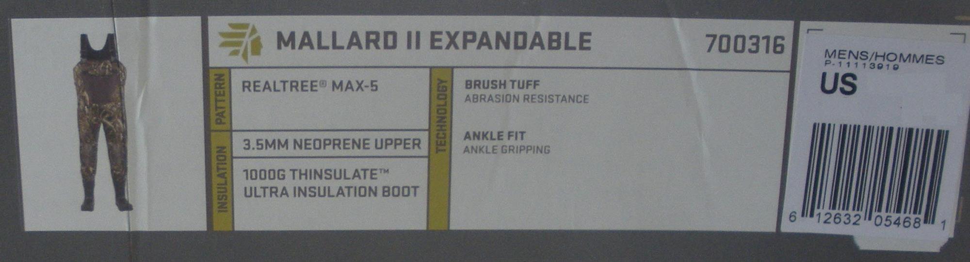 Lacrosse 700316M-12 Mens Expandable 3.5Mm Neoprene Mallard 2 Wader Max5 - Picture 2 of 3